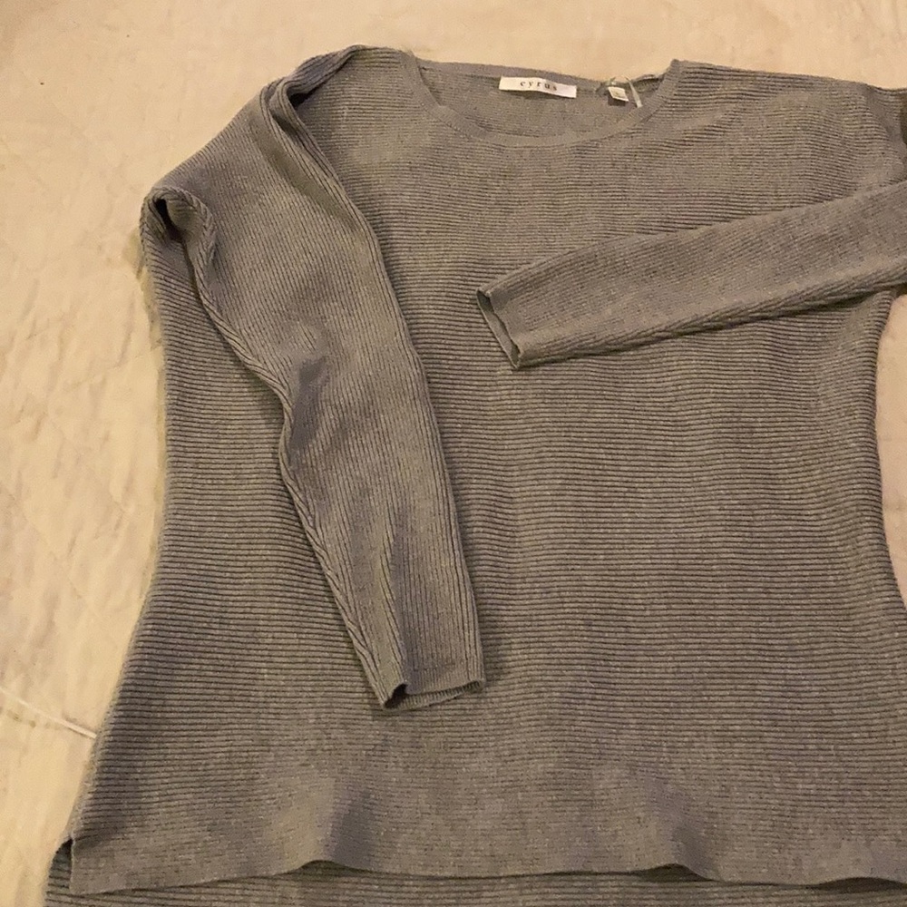 Gray crew sweater